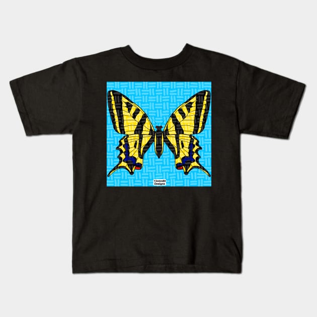 Eastern Tiger Swallowtail Butterfly Kids T-Shirt by 13mtm80-Designs